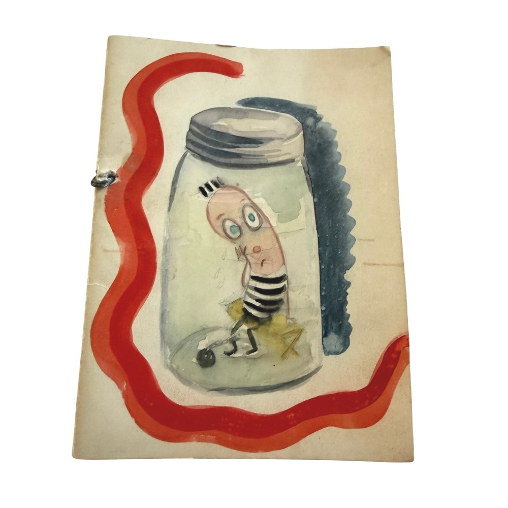 Unique Watercolor Book Get Well Soon Bob Appendix Jar Art Vintage Handmade